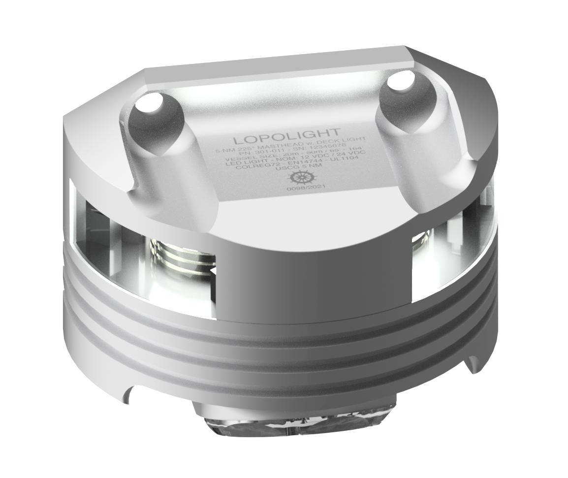 5nm 225° White, masthead+6W decklight, silver 5nm 225° White, masthead+6W decklight, silver